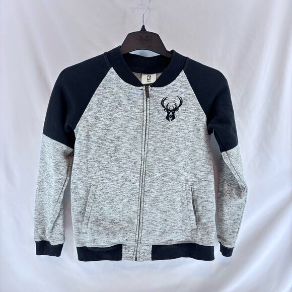 Milwaukee Bucks NBA Boys Youth Zip Up Sweatshirt Medium 10/12 - Picture 1 of 8
